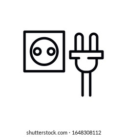 Simple socket line icon. Stroke pictogram. Vector illustration isolated on a white background. Premium quality symbol. Vector sign for mobile app and web sites.