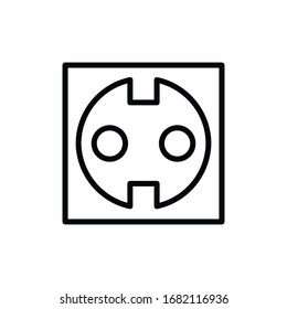 Simple socket line icon. Stroke pictogram. Vector illustration isolated on a white background. Premium quality symbol. Vector sign for mobile app and web sites.