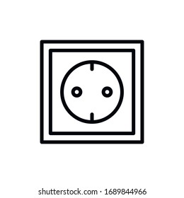 Simple socket line icon. Stroke pictogram. Vector illustration isolated on a white background. Premium quality symbol. Vector sign for mobile app and web sites.