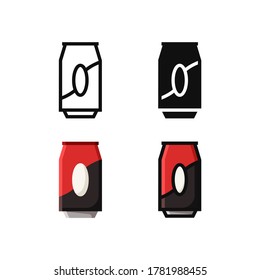 simple soda cola icon design in line, solid, flat and filled lined style for food and drink icon, website, app and ui design. vector drink cocktail illustration in colorful style in white background.