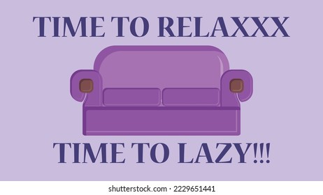 Simple Sofa Banner Vector Illustration