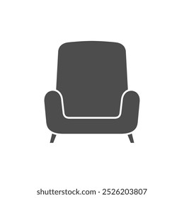 Simple sofa chair silhouette vector