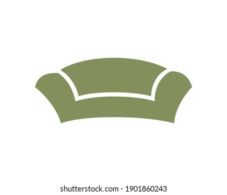 Simple Sofa Furniture Vector Symbol