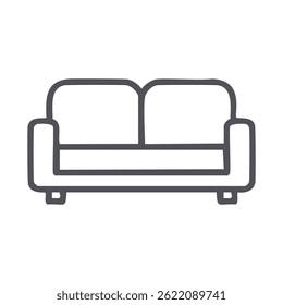 Ícone de sofá simples, design de linha limpa