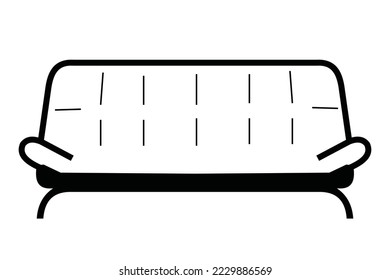 simple sofa illustration vector. black and white color.