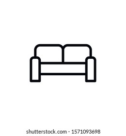 Simple sofa line icon. Stroke pictogram. Vector illustration isolated on a white background. Premium quality symbol. Vector sign for mobile app and web sites.