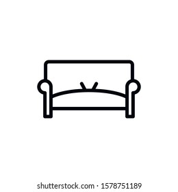 Simple sofa line icon. Stroke pictogram. Vector illustration isolated on a white background. Premium quality symbol. Vector sign for mobile app and web sites.