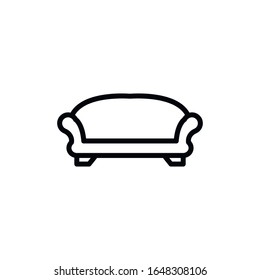 Simple sofa line icon. Stroke pictogram. Vector illustration isolated on a white background. Premium quality symbol. Vector sign for mobile app and web sites.
