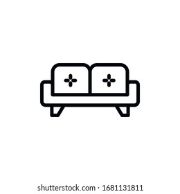 Simple sofa line icon. Stroke pictogram. Vector illustration isolated on a white background. Premium quality symbol. Vector sign for mobile app and web sites.
