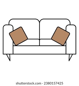 Einfaches Sofa-Line-Symbol. Piktogramm anheben. Vektorgrafik einzeln auf weißem Hintergrund.