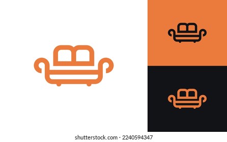 Simple sofa logo with letter B for furniture company