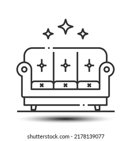 Simple sofa outline icon, sitting and rest concept, 128x128 pixel perfect on the white background