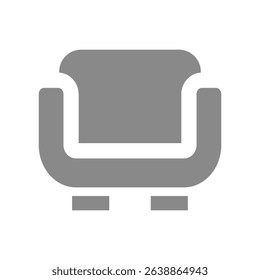 Simple sofa vector icon. Armchair or couch home furniture.