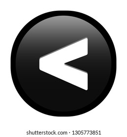 Simple soft Black Mathematical Symbols sign of less than signal circle button with inner shadow illustration in vector