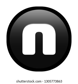 Simple soft Black Mathematical Symbols sign of intersection signal circle button with inner shadow illustration in vector