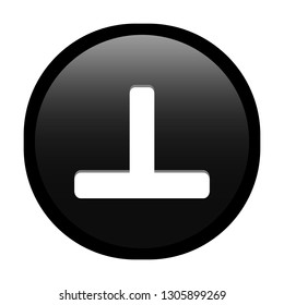 Simple soft Black Mathematical Symbols sign of perpendicular signal circle button with inner shadow illustration in vector