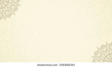 Simple Soft Clean Classic Mandala Horizontal Background with Delicate Decorative Flourishes and Linework  