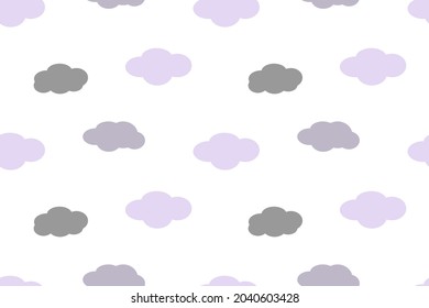 Simple Soft Cloud Seamless Pattern White Design