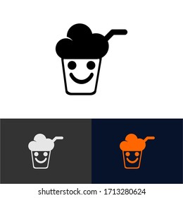 Logo des einfachen Softdrinks-Glass-Konzepts Vektordesign