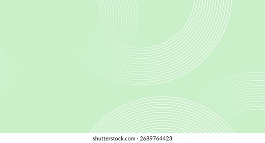 Plano de fundo verde suave simples com linhas de círculo brancas.