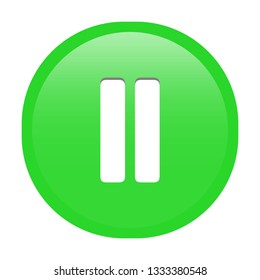 Simple soft Green Mathematical Symbols sign of parallel signal circle button with inner shadow illustration in vector