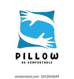 Simple Soft Pillow logo template design vector illustration.logo suitable for home decor store and household appliance businesses