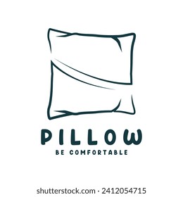 Simple Soft Pillow logo template design vector illustration.logo suitable for home decor store and household appliance businesses