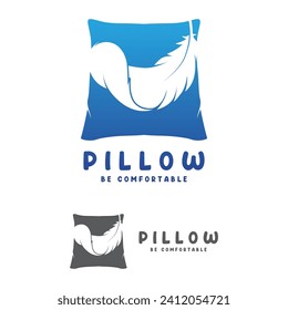 Simple Soft Pillow logo template design vector illustration.logo suitable for home decor store and household appliance businesses
