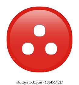 Simple soft red Mathematical Symbols sign of therefore signal circle button with inner shadow illustration in vector
