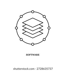 Icono de software simple para redes sociales, App y Diseño web. Ilustración vectorial, Eps 10.