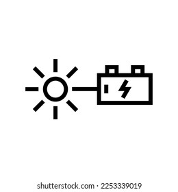 simple solar battery icon vector isolated illustration