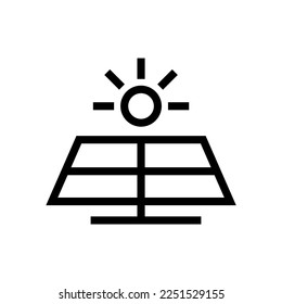 panel simple de energía solar icono vector cuatro células con ilustración aislada de sol