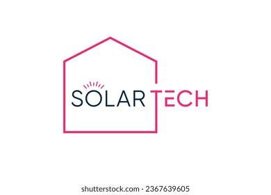 Einfache Design-Vektorgrafik des Solarhauses mit kreativem Elementkonzept