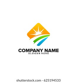simple Solar Logo, Environment Logo designs