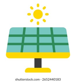 Icono simple del panel solar con las Formas y las líneas geométricas para el Web, el App, la infografía, el etc