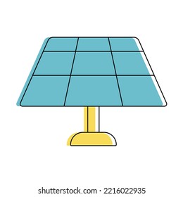 Simple solar panel icon. Renewable and alternative sun energy symbol. Vector illustration.