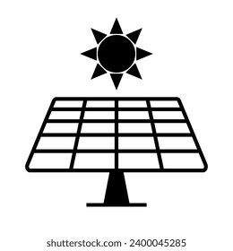 Icono de energía solar simple. Vector.