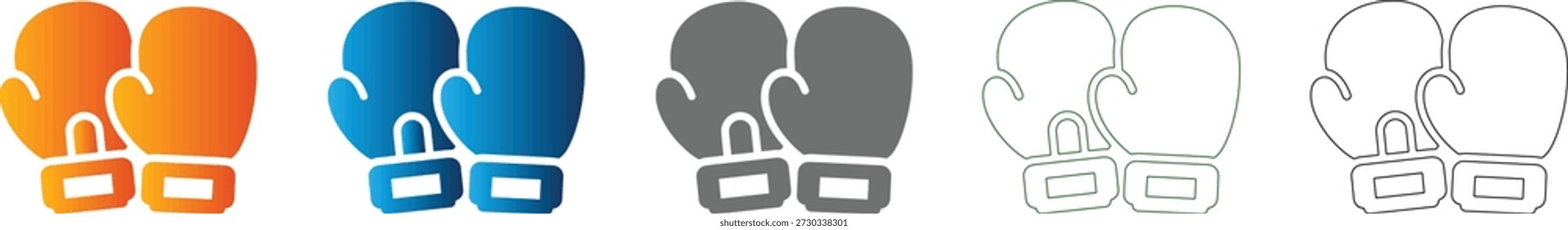 Un simple ícono plano negro sólido de guantes de boxeo, presentado como un único gráfico de Vector aislado de un conjunto de íconos profesionales cohesivos, perfecto para diseños deportivos.