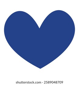 Simple and solid blue heart icon, suitable for projects related to love and support