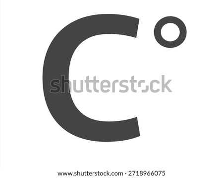 Simple solid Celsius degree symbol icon isolated on white background