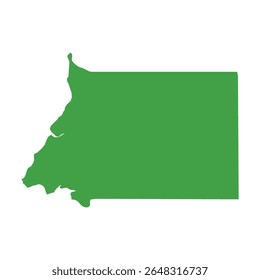 Simple solid green outline map showing Equatorial Guinea's shape without labels or borders.