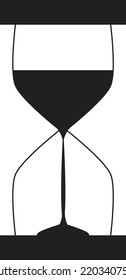 Simple and solid hourglass icon silhouette