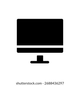 A simple solid icon of a computer Monitor or screen displaying crucial data.