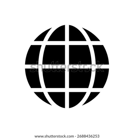 A simple solid icon of the Global earth for international business concepts.