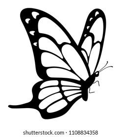 
A Simple Solid Icon Image Of A Monarch Butterfly
