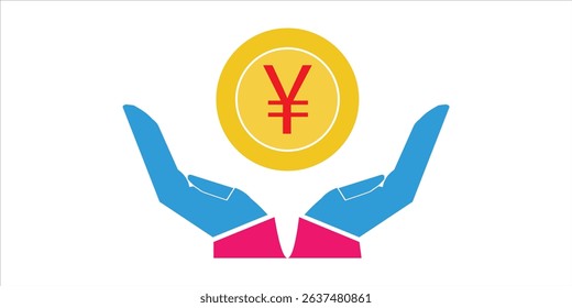 simple solid icon yuan money symbol vector illustration