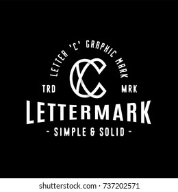 Simple and Solid Lettermark for Letter "C" Professional Quality Graphic Mark Logo for your Business. Letter "C" Typographic Logo Badge Design. Modern ornate C logo. Vector Illustration.