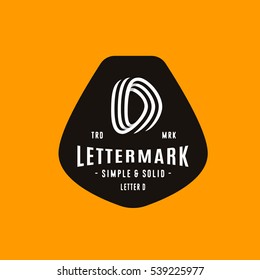 Simple and Solid Lettermark for Letter D. Professional Quality Graphic Mark Logo for your Business. Typographic Composition Badge Design. Letter D logo. Vector Illustration.