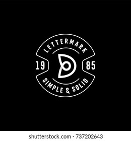 Simple and Solid Lettermark for Letter "D" Professional Quality Graphic Mark Logo for your Business. Letter "D" Typographic Logo Badge Design. Modern ornate D logo. Vector Illustration.