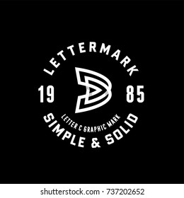 Simple and Solid Lettermark for Letter "D" Professional Quality Graphic Mark Logo for your Business. Letter "D" Typographic Logo Badge Design. Modern ornate D logo. Vector Illustration.